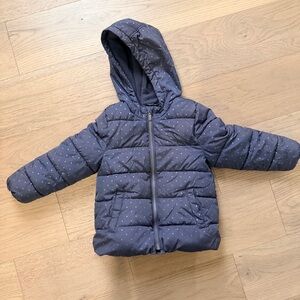 Old Navy Toddler Black Hooded Jacket with Navy Label